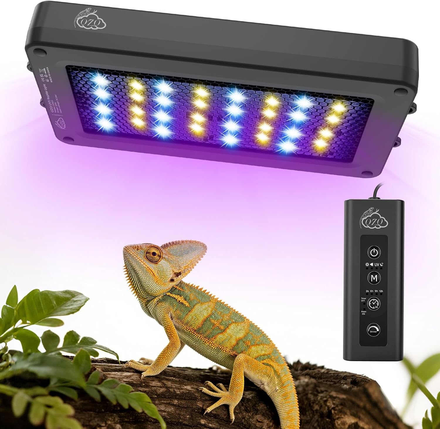 Gecko Lighting & Decor - หลอดไฟ LED UVA UVB 24W สำหรับสัตว์เลื้อยคลาน