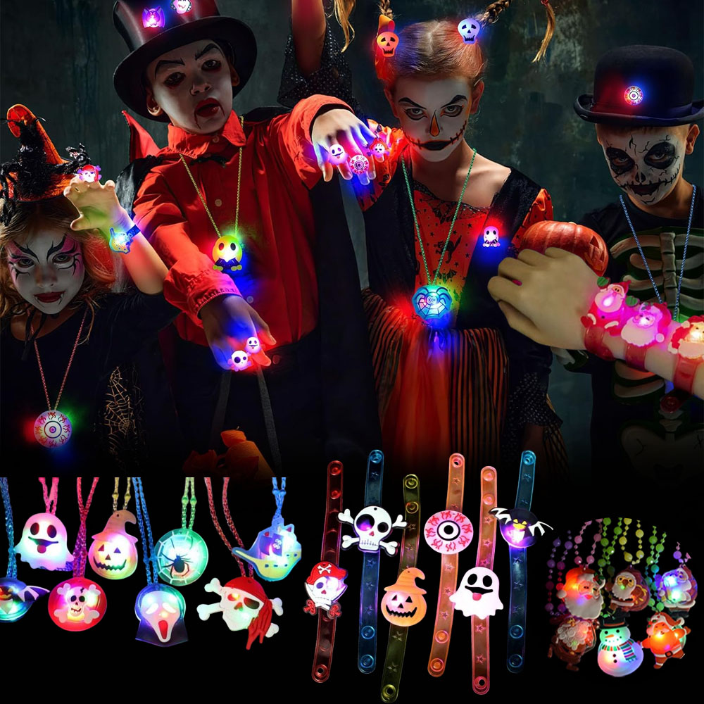 Pendant Lighting Christmas Decor - สร้อยคอเรืองแสง สร้อยข้อมือเรืองแสง 12-120 ชิ้น สำหรับฮาโลวีน คริสต์มาส