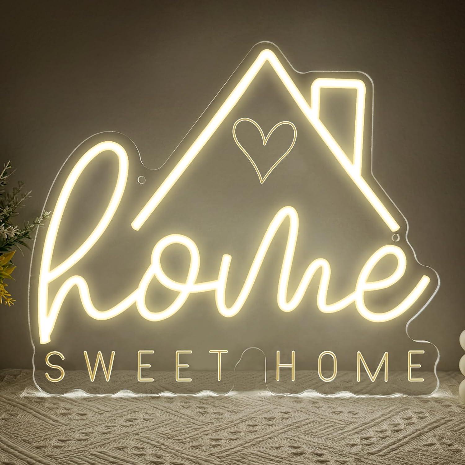 Lighting Decor For House - ป้ายไฟนีออน Sweet Home ไฟ LED ปรับความสว่างได้ผ่านพอร์ต