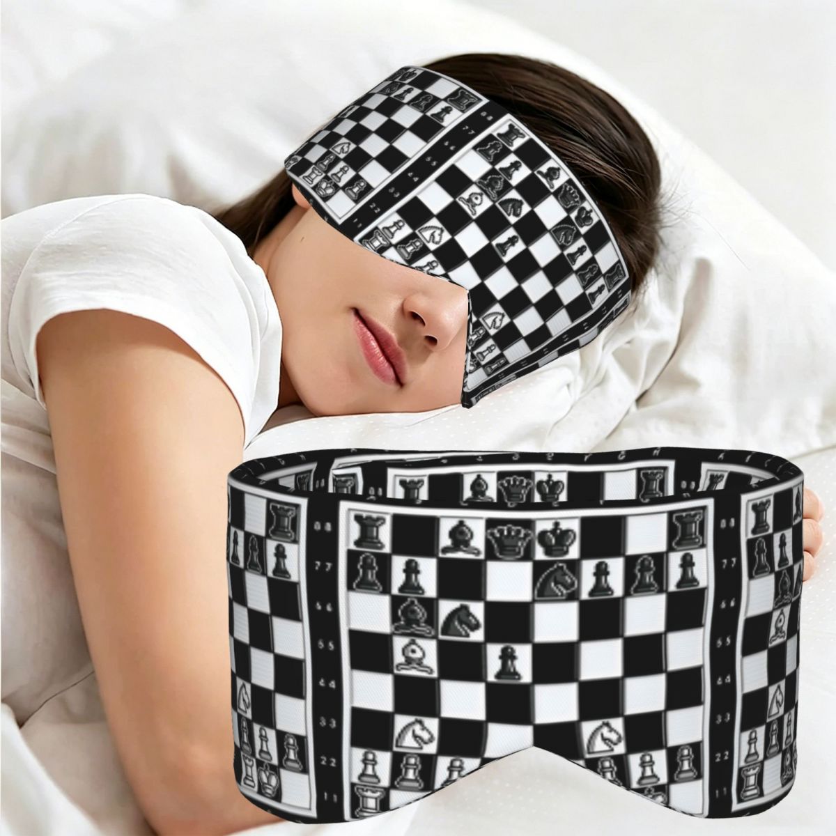 Home Lighting & Decor St Catharines On - ผ้าปิดตาป้องกันแสงลายหมากรุกบนกระดาน แบบพกพา สำหรับเด็กหญิง เด็กชาย ใช้สำหรับนอนที่บ้าน งานปาร์ตี้