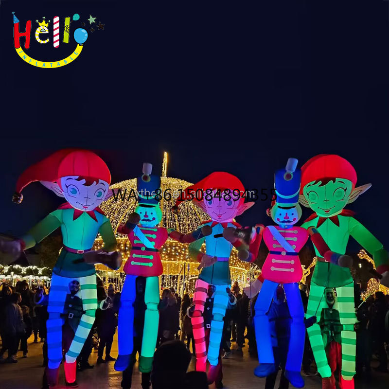 Decor Lighting The Parade - ตุ๊กตาเอลฟ์เป่าลมขนาดใหญ่ประดับไฟ LED สำหรับตกแต่งคริสต์มาสกลางแจ้ง เหมาะสำหรับงานพาเหรดกลางแจ้ง