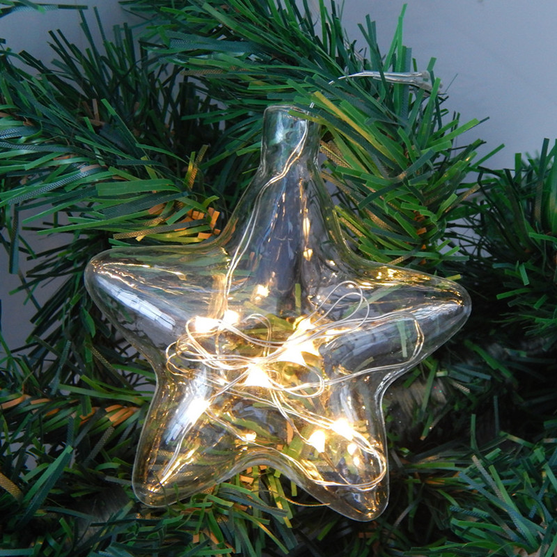Pendant Lighting Christmas Decor - 8 ชิ้น/แพ็ค 8.5*9 ซม. ชุดไฟประดับรูปดาวแก้ว ตกแต่งวันคริสต์มาส