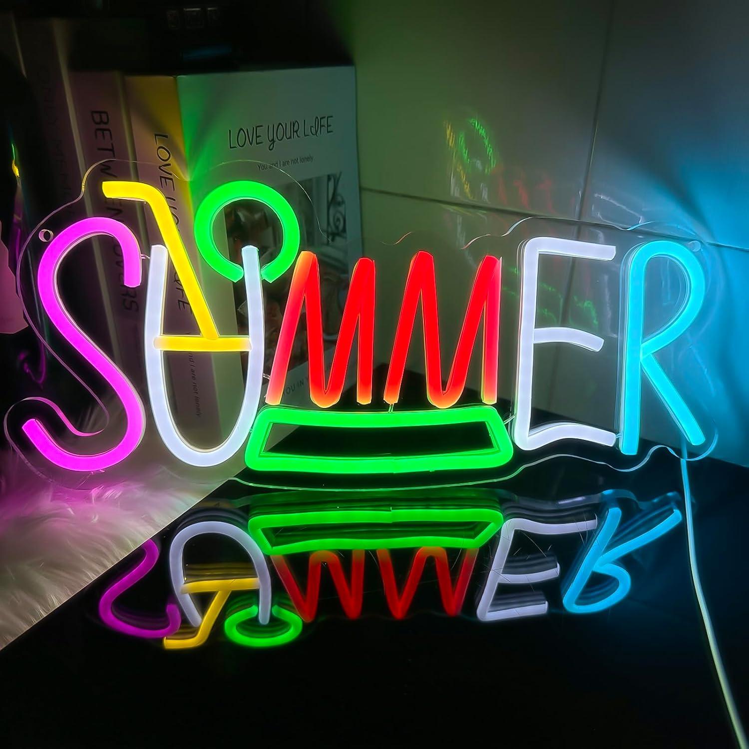 Lighting Decor Rentals - ป้ายไฟนีออนฤดูร้อน ไฟ LED ใช้พลังงานจาก USB สำหรับร้านอาหารริมชายฝั่ง