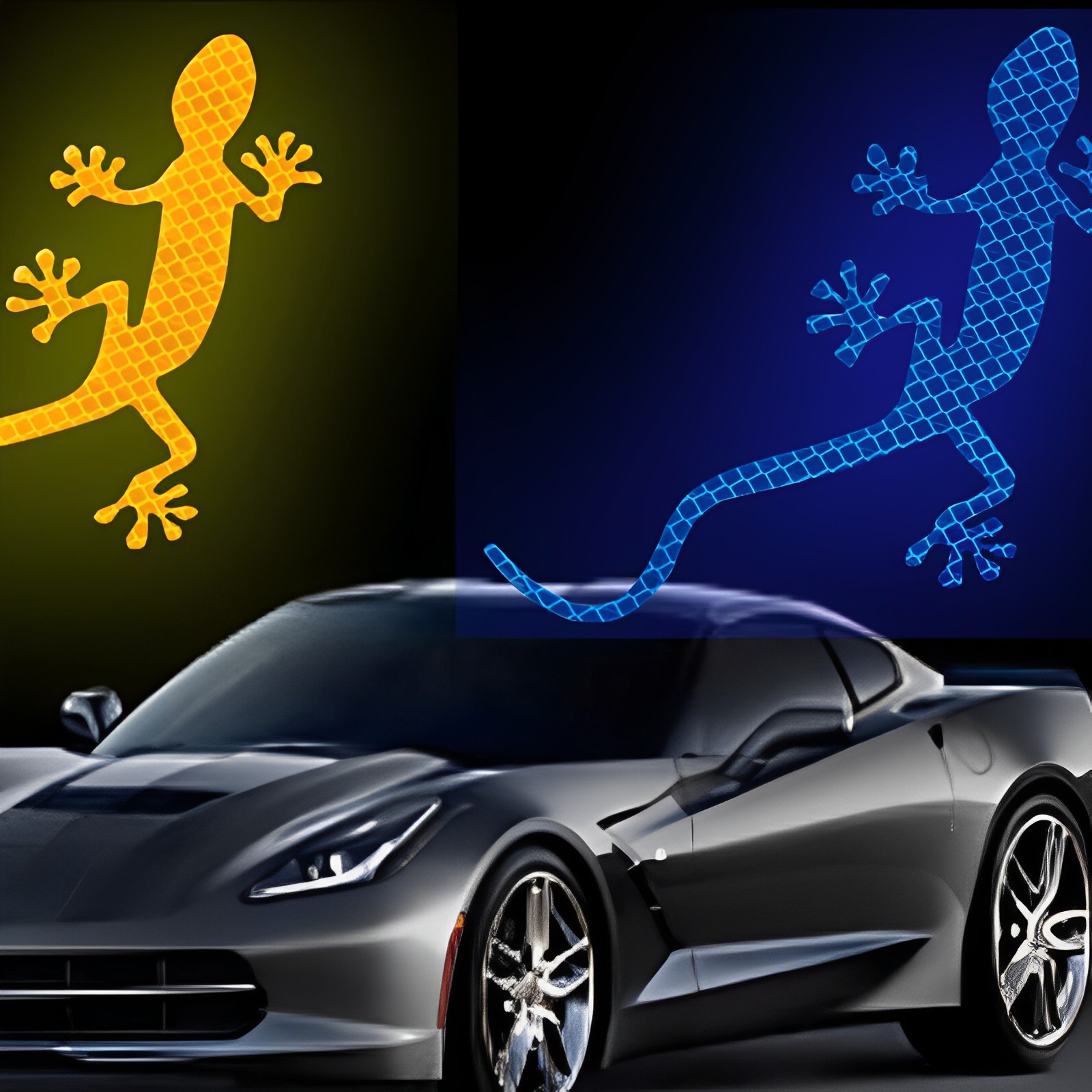 Gecko Lighting & Decor - เครื่องหมายความปลอดภัยสะท้อนแสงตุ๊กแกพีวีซีสติ๊กเกอร์ติด3D รูปสัตว์เครื่องหมายแถบเตือนขับรถกลางคืนสติกเกอร์ติดหน้าต่างสะท้อนแสง