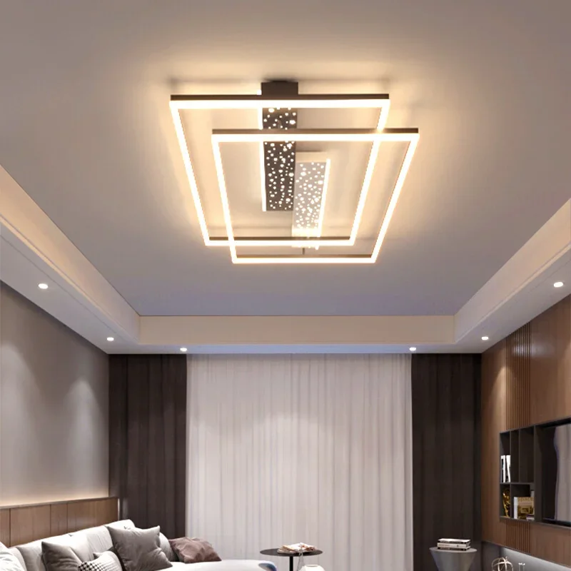 Decor Lighting Cy - โคมไฟระย้าห้องนั่งเล่น ไฟตกแต่งภายในบ้าน ห้องนอน สีดำ ทรงกลม ทรงเหลี่ยม