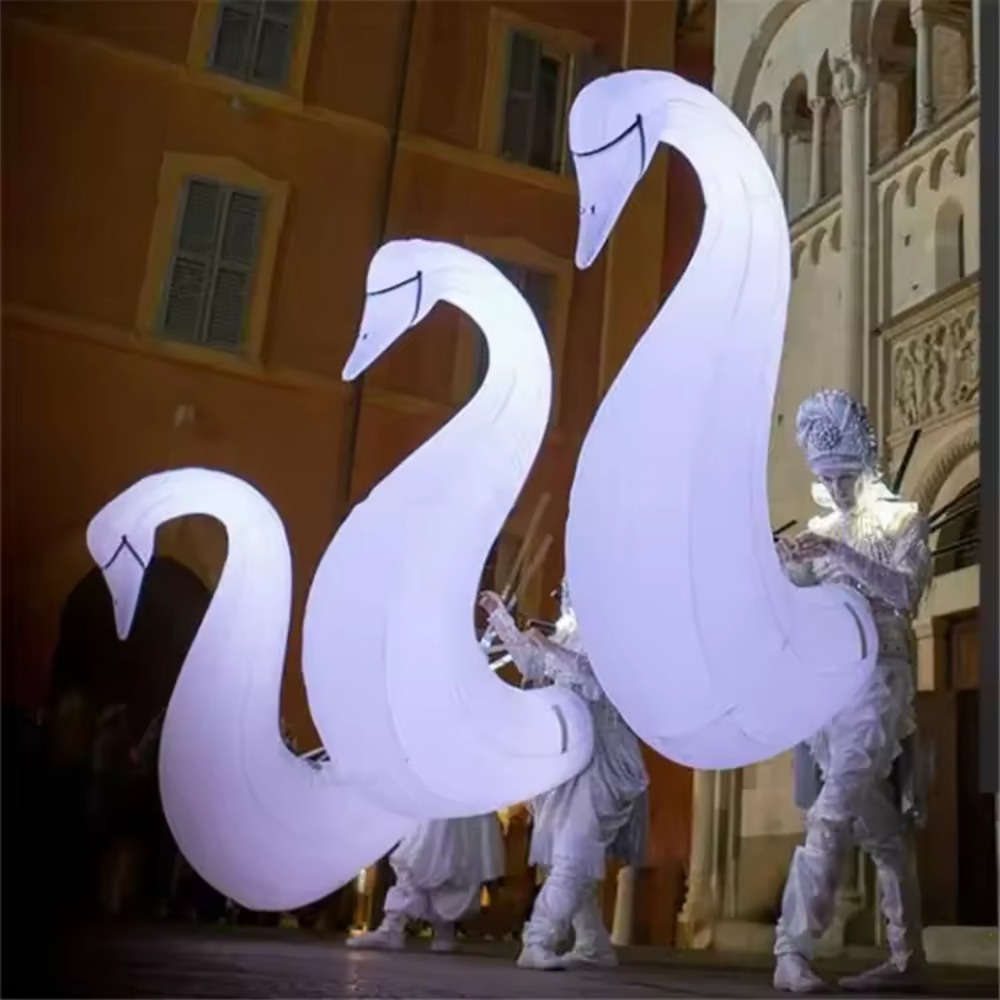 Decor Lighting The Parade - Wearable Inflatable Swan เครื่องแต่งกายพร้อมไฟ RGB, ยักษ์ผู้ใหญ่เต้นรํา