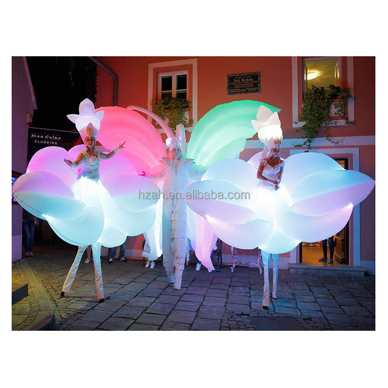 Decor Lighting The Parade - ชุดดอกไม้เป่าลมสีขาวแฟนซีพร้อมไฟ LED สำหรับตกแต่งขบวนพาเหรด