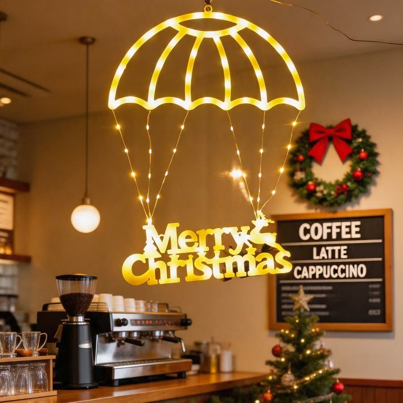 ไฟประดับ LED รูปซานต้าพร้อมร่ม - Pendant Lighting Christmas Decor บทวิจารณ์และราคา