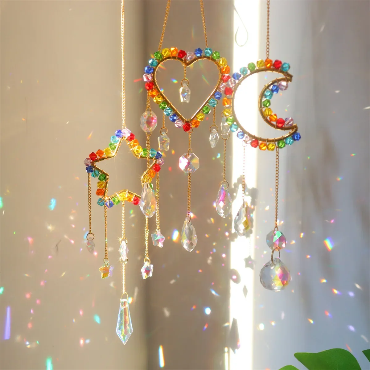 จี้แก้วรูปพระจันทร์ ดาว หัวใจ  - Pendant Lighting Christmas Decor บทวิจารณ์และราคา