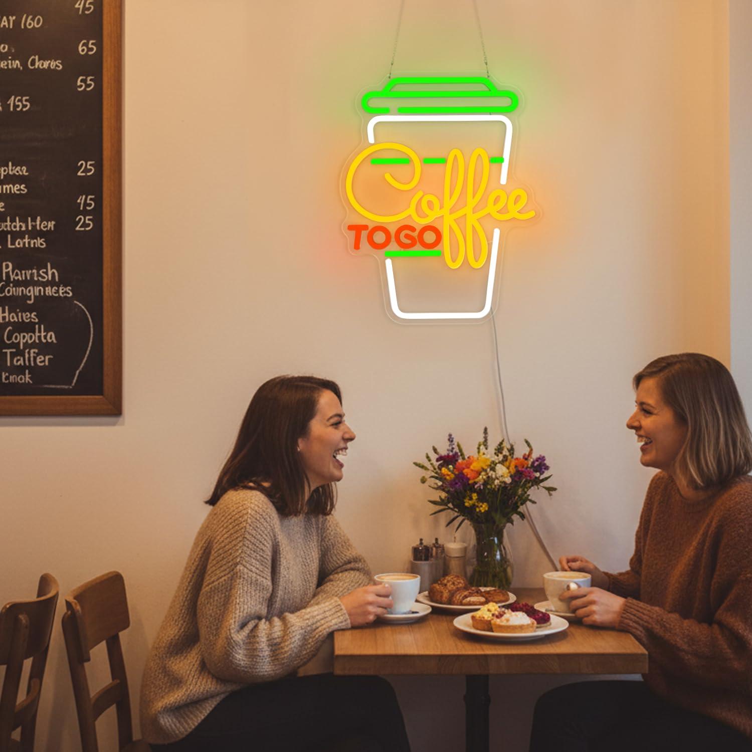 ป้ายไฟนีออนรูปกาแฟ ไฟ LED ปรับ - Kitchen Decor Lighting บทวิจารณ์และราคา