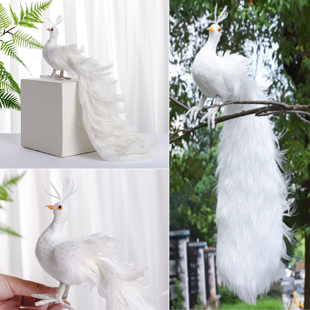 จี้ขนนกจริงจำลองนกยูงสีขาวน้ำห - Pendant Lighting Christmas Decor บทวิจารณ์และราคา