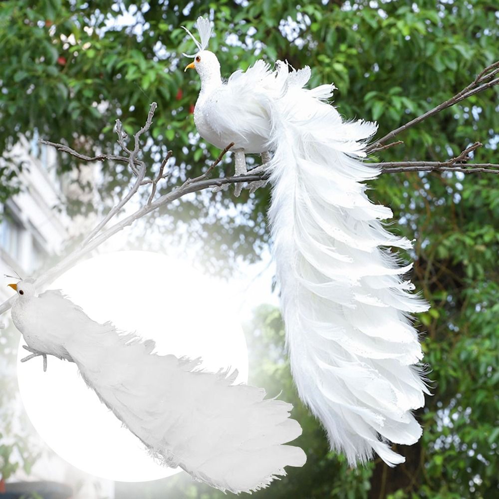จี้ขนนกจริงจำลองนกยูงสีขาวน้ำห - Pendant Lighting Christmas Decor บทวิจารณ์และราคา