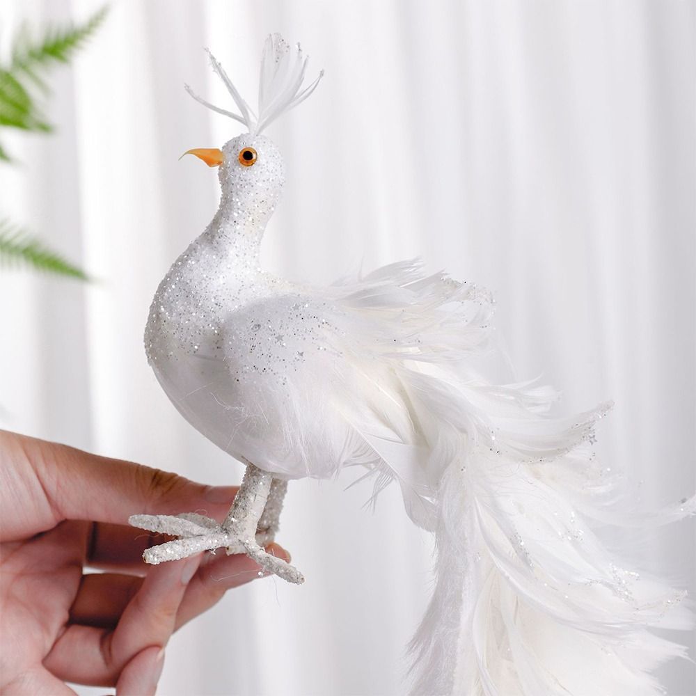 จี้ขนนกจริงจำลองนกยูงสีขาวน้ำห - Pendant Lighting Christmas Decor บทวิจารณ์และราคา