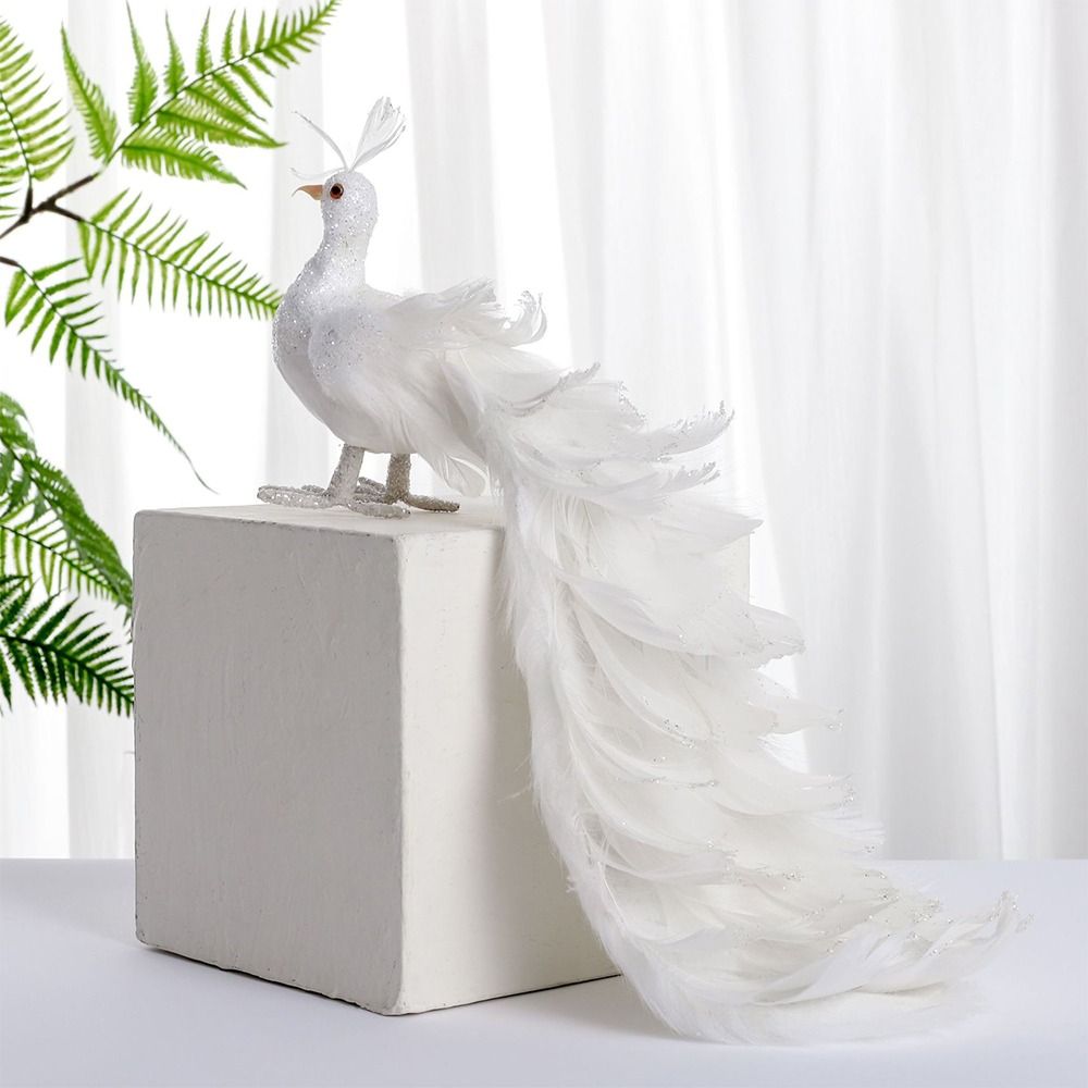 จี้ขนนกจริงจำลองนกยูงสีขาวน้ำห - Pendant Lighting Christmas Decor บทวิจารณ์และราคา