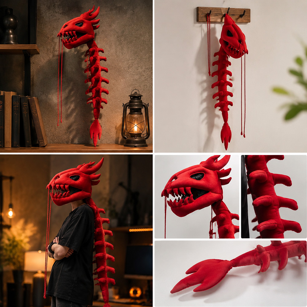 หน้ากากหัวไดโนเสาร์พร้อมฮู้ดขน - Unique Lighting Decor บทวิจารณ์และราคา
