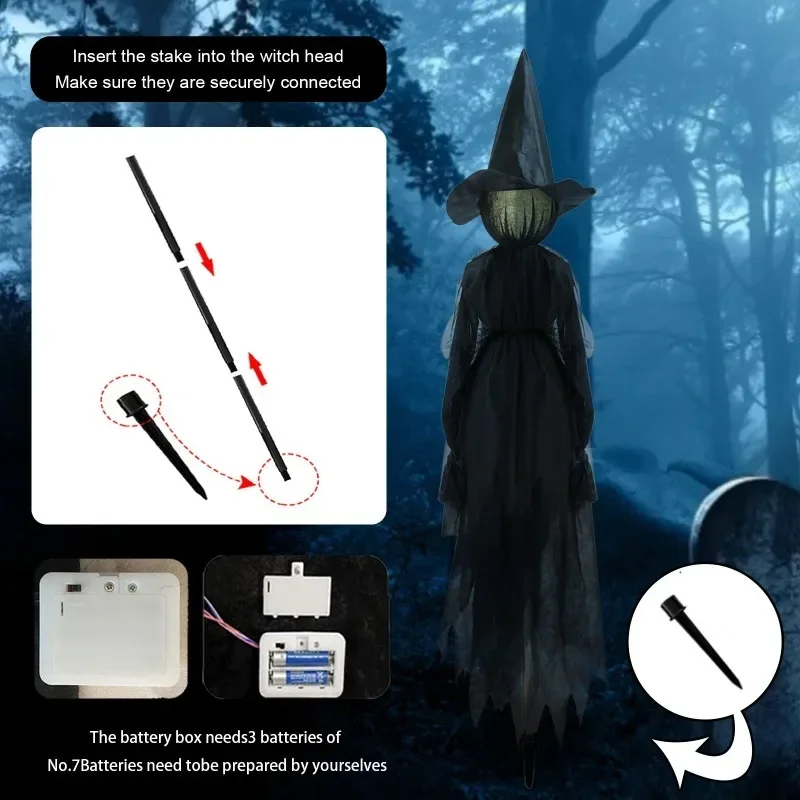 ของตกแต่งฮาโลวีนรูปแม่มดถือมือ - Lighting Decor For House บทวิจารณ์และราคา