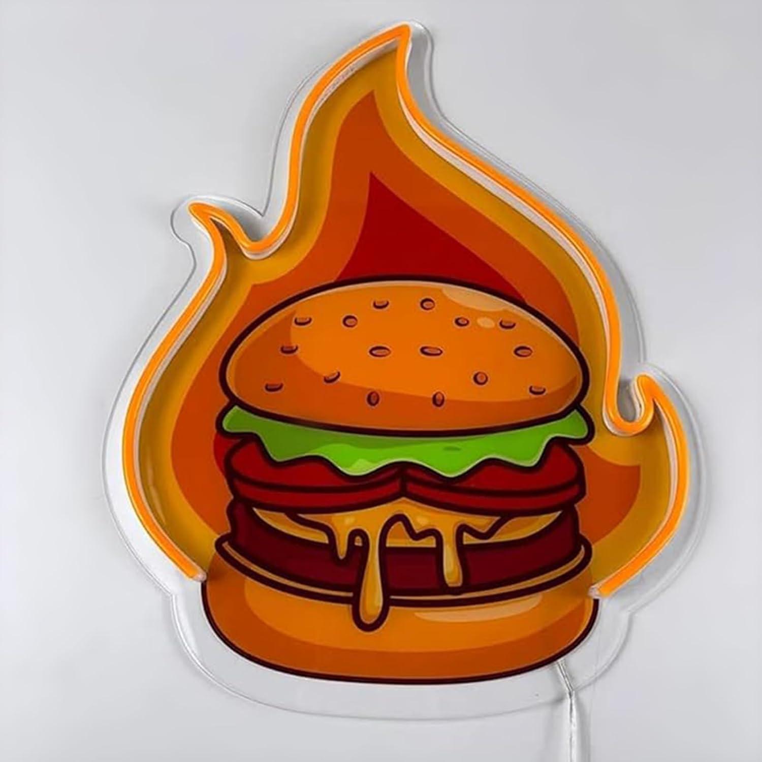 ป้ายไฟนีออนรูปเบอร์เกอร์ ไฟ LE - Kitchen Decor Lighting บทวิจารณ์และราคา
