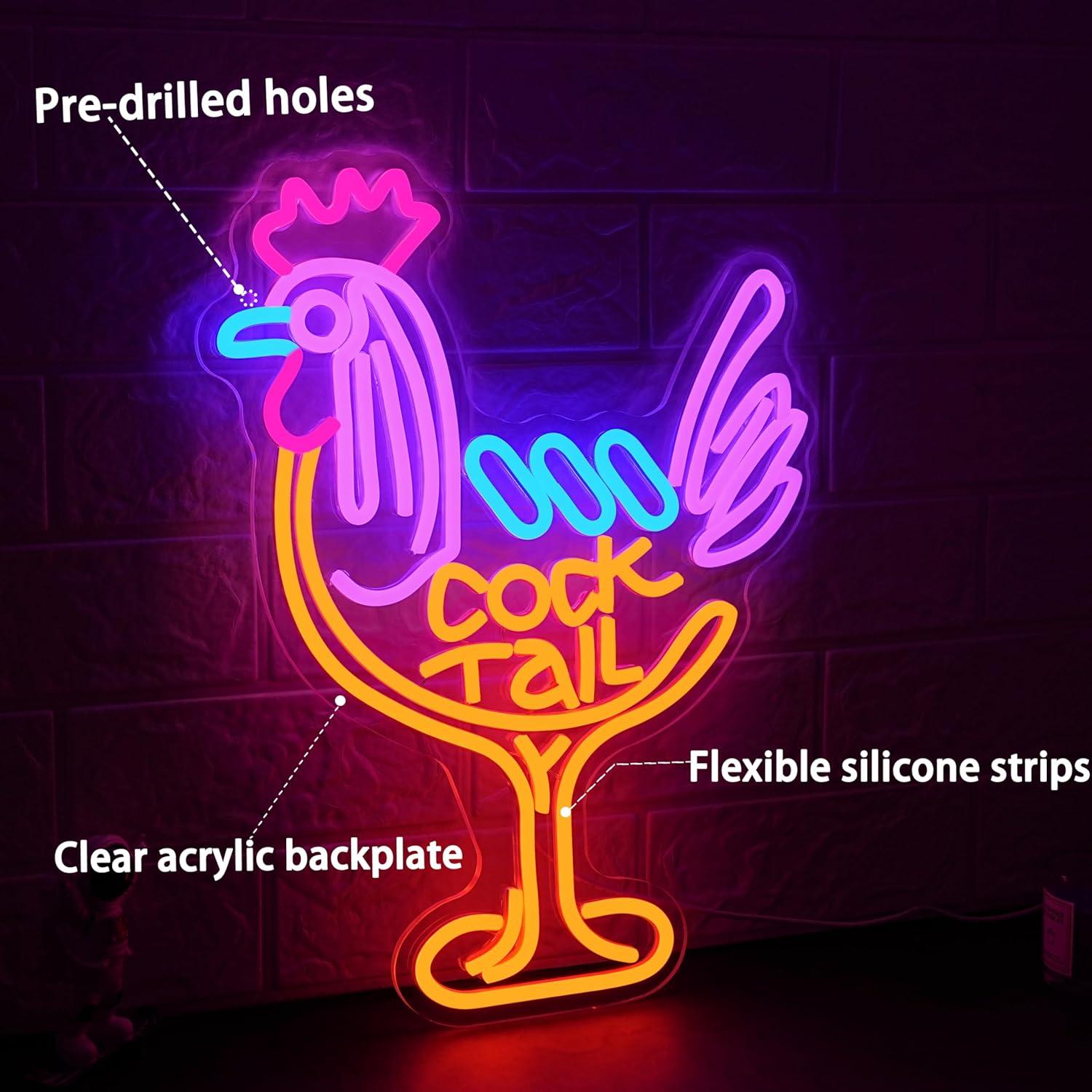 ป้ายไฟนีออนค็อกเทล ไฟ LED ปรับ - Kitchen Decor Lighting บทวิจารณ์และราคา